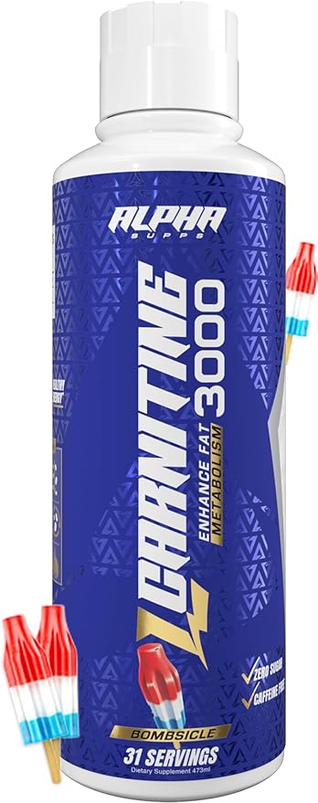 L-Carnitine 3000 mg Liquid | Stimulant-Free Amino Acid | 31 Servings (Bombsicle)