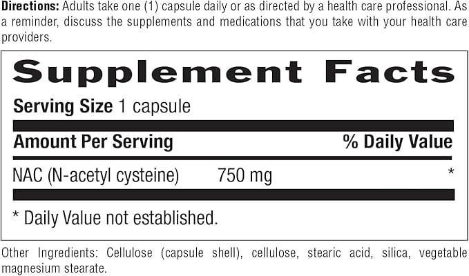 Country Life N-Acetyl Cysteine (NAC) 750 mg – Premium Liver Support and Lung Health Supplement – Powerful Antioxidant Protection, Liver Detox & Cleanse, Immune Support, 30 Vegetarian Capsules