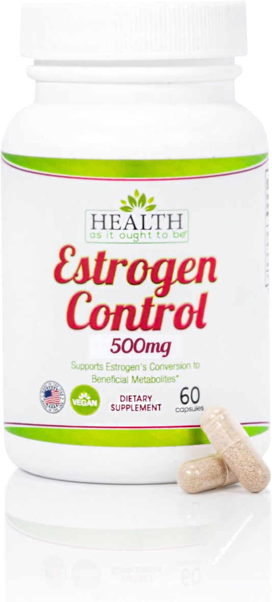 Health As It Ought To Be Estrogen Control Supplement | Physician Formulated Blend for Optimal Estrogen Metabolism | 60 Capsules