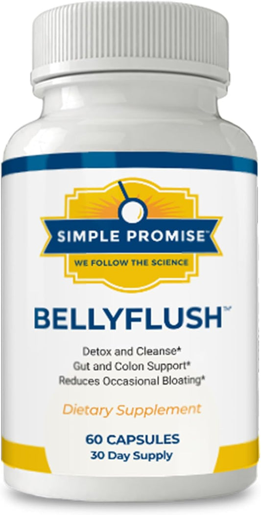 Simple Promise - BellyFlush - Detox and Colon Cleanse Support - Promotes Digestive Health, 60 Capsules