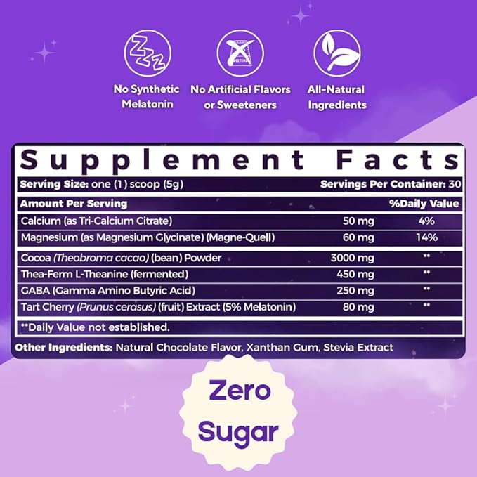 Killswitch Sleep Aid for Adults – Fall Asleep Fast & Wake Refreshed, Sugar-Free Hot Chocolate Supplement - Magnesium, Tart Cherry, L-Theanine & More for Restful Sleep, 30 Servings, Made in USA