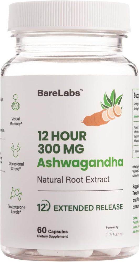 Ashwagandha 300mg – 12-Hour Time Release Root Extract (Prolanza®) – Stress, Sleep & Energy Support Supplement for Men & Women – 30 Capsules