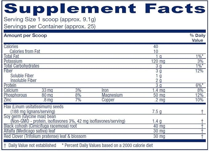 Vitanica Phytoestrogen Herbal Non-GMO PMS, Menopause Relief Supplement for Women, Hormone Balance, Night Sweats & Hot Flash Relief, Soy Isoflavones, Vegan, Powder 8 Oz (Phytoestrogen Herbal Pro Logo)