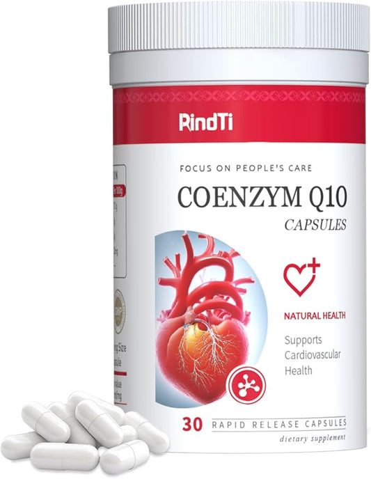 CoQ10 Supplement, High Absorption Coenzyme Q10 Supplements for Heart Health & Cellular Energy,30 Capsules