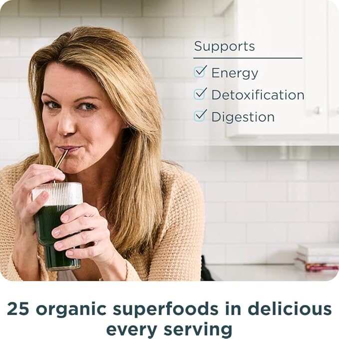Ancient Nutrition Organic SuperGreens Powder with Probiotics, Organic Greens Flavor Greens, Made from Real Fruits, Vegetables and Herbs, Digestive and Energy Support, 12 Servings, 3.4oz