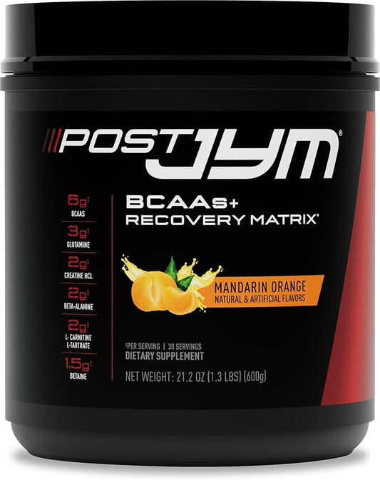 JYM Supplement Science Post JYM Active Matrix Mandarin Orange Amino Recovery Powder Pure Creatine HCL, BCAA’s, Glutamine, Carnitine, Betaine, Taurine for Strength, Repair, Performance 30 Servings