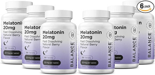 Balancebreens Melatonin 20mg Fast-Dissolve, 120 Tablets – Natural Sleep Aid for Restful Nights, Drug-Free Support for Relaxation and Tranquility