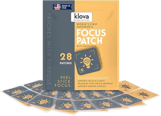 Klova Wellness Patches | Ditch The Pills, Gummies & Tablets Patches are Highly Absorbable and Last Up to 8 Hours (Nootropic Focus Patch)