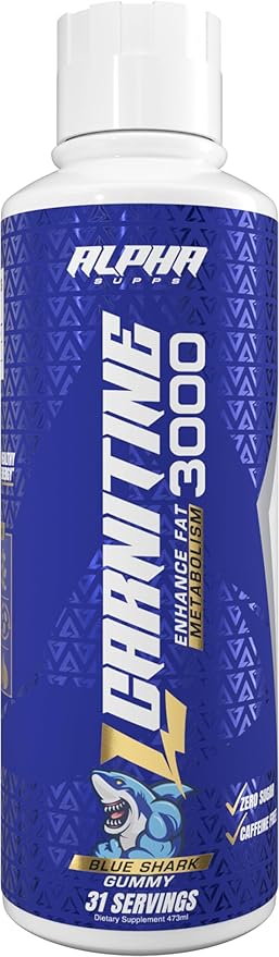 L-Carnitine 3000 mg Liquid | Stimulant-Free Amino Acid | 31 Servings (Blue Gummy)