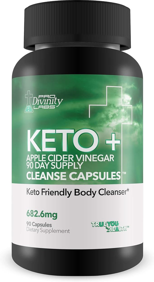 Pro Divinity Labs Keto + Apple Cider Vinegar 90 Day Supply Cleanse Capsules - Keto Friendly Body Cleanser to Promote Overall Health - Premium Antioxidant & Fiber Support for Digestive & Immune Health