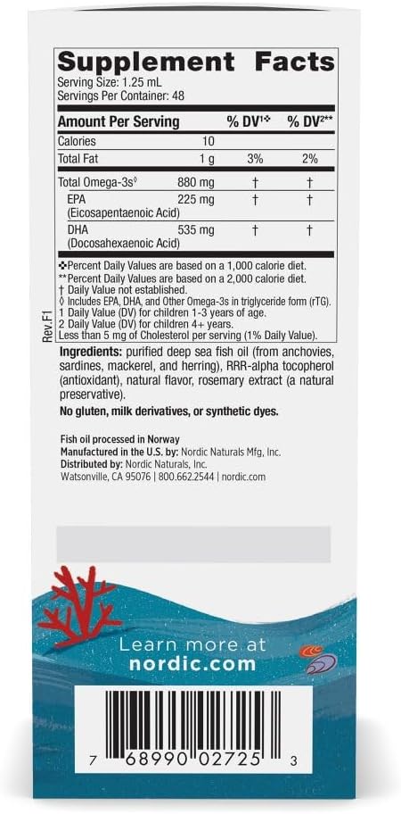 Nordic Naturals Children’s DHA Xtra, Berry Punch - 2 oz for Kids - 880 mg Total Omega-3s with EPA & DHA - Cognitive & Immune Function, Learning, Social Development - Non-GMO - 48 Servings