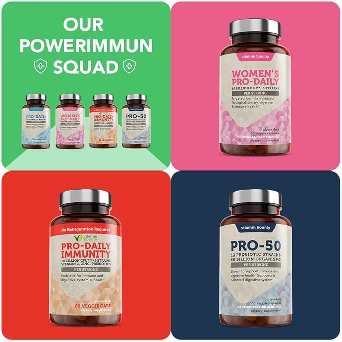 Vitamin Bounty Pro 25 Probiotic with Prebiotics for Oral & Dental Health, Gut and Digestive Support - 13 Strains, 25 Billion CFU, Embocaps & Fermented Greens, 30 Count (Pack of 1)