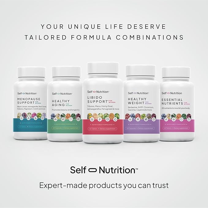 Menopause Support for Women -All-Natural, Hormone-Free Perimenopause & Menopause Support. Unique Blend for Hot Flashes, Mood, Energy, Sleep & More. Vegan, Gluten-Free, 60 Capsules.