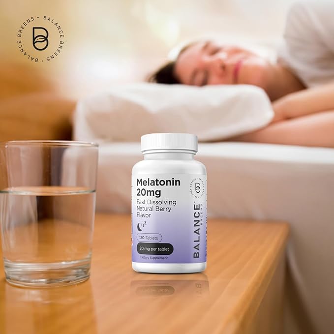 Balancebreens Melatonin 20mg Fast-Dissolve, 120 Tablets – Natural Sleep Aid for Restful Nights, Drug-Free Support for Relaxation and Tranquility