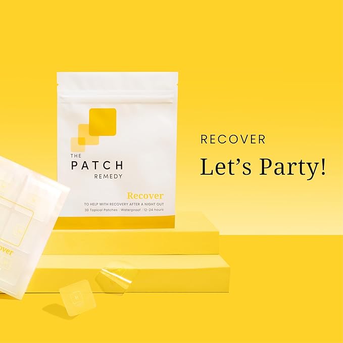 The Patch Remedy Recover Patch - 30 Topical Patches for a Night Out with Glutathione & Milk Thistle Extract for Pre & Post Party Recovery Relief Transdermal Skin Support