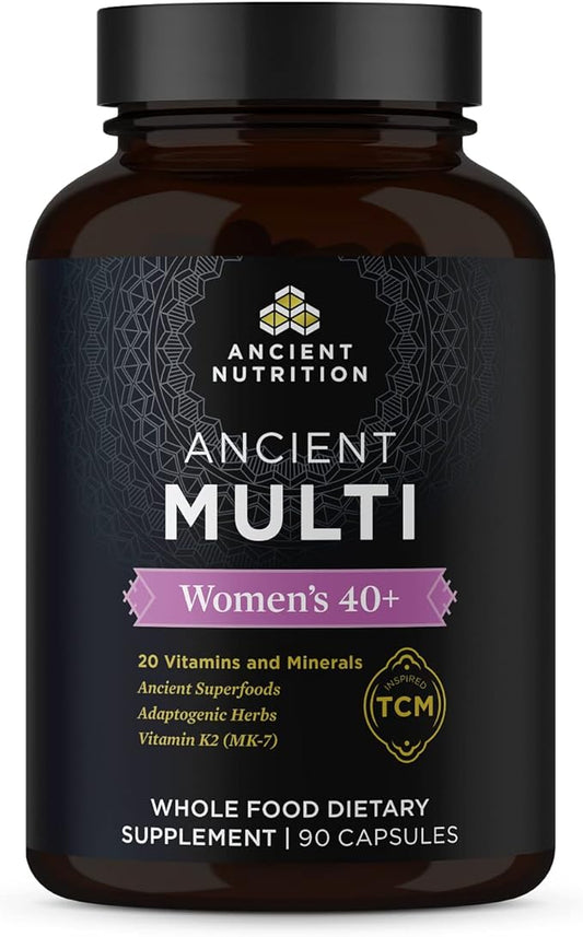 Ancient Nutrition Multivitamin for Women 40+, Multi Vitamin & Immune Support with Vitamin D, C, Magnesium, Stress, Sleep Support, Bone Health, 90 Ct