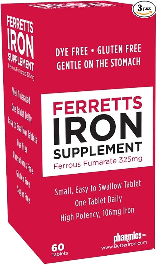 Tablets Iron Supplement (325 mg Ferrous Fumarate) (Pack of 3)