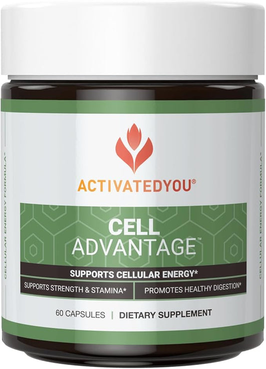 ACTIVATEDYOU Cell Advantage- Supplement to Support Cellular Energy & Mitochondria- Helps Provide Total Body Strength, Stamina and Healthy Digestion Plus Focus & Concentration (60 Capsules)