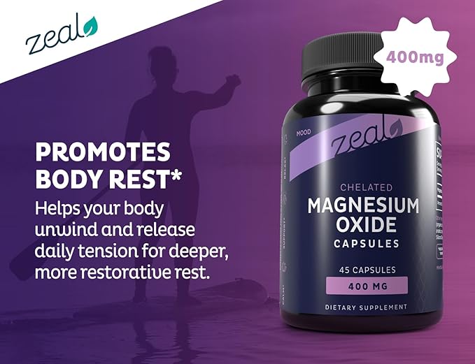 Zeal Premium Chelated Magnesium Oxide (400mg | 45 Capsules)