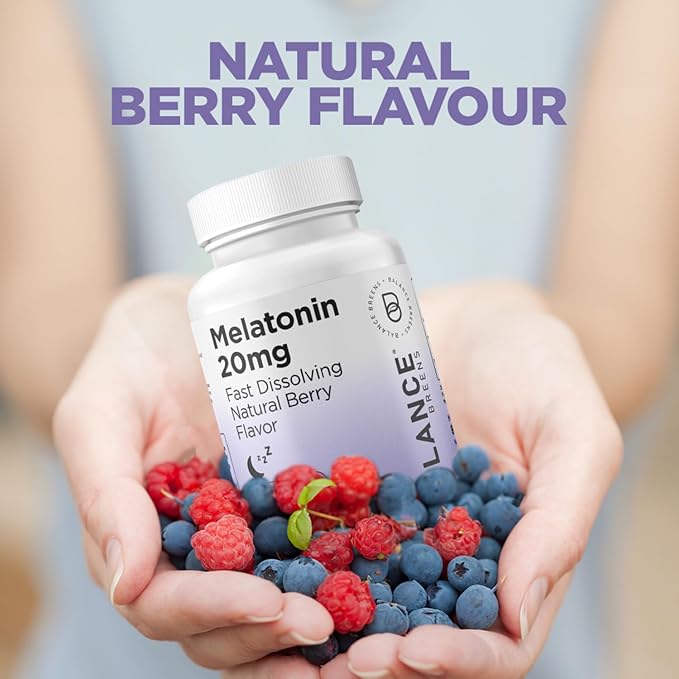 Balancebreens Melatonin 20mg Fast-Dissolve, 120 Tablets – Natural Sleep Aid for Restful Nights, Drug-Free Support for Relaxation and Tranquility