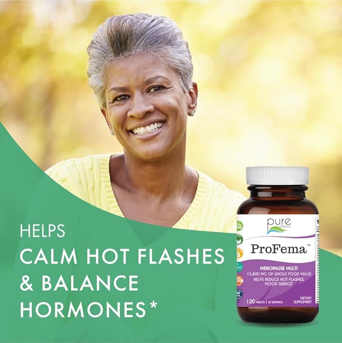 Pure Essence Labs ProFema - Multivitamin for Women - Natural Menopause Relief Supplement - Promotes Hormone Balance, Reduces Hot Flashes, Mood Swings, Night Sweats (120 Capsules)