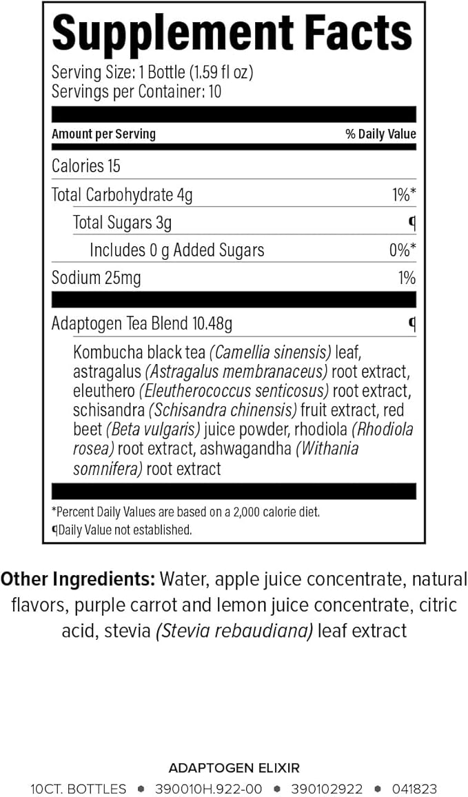 Isagenix Adaptogen Elixir - Liquid Supplement for Health Support - Focus & Sleep Support Supplement - Unique Botanical Blend to Support a Healthy Immune System - 1.59 Oz Bottles (10 Count)