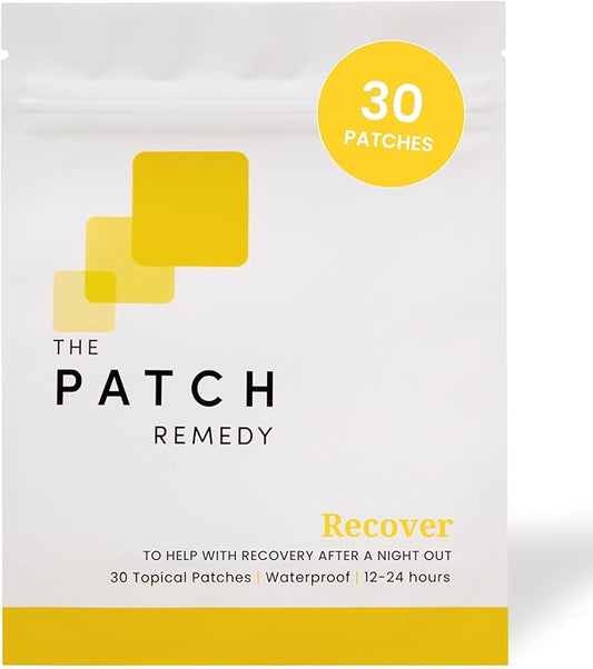 The Patch Remedy Recover Patch - 30 Topical Patches for a Night Out with Glutathione & Milk Thistle Extract for Pre & Post Party Recovery Relief Transdermal Skin Support