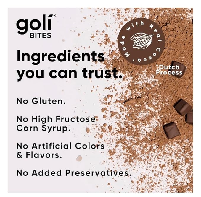 Goli Nutrition Energy Bites Salted Caramel Chocolate Flavor, Caffeinated, Vegetarian, Gluten Free and No Added Preservatives, 30 Pieces (Pack of 1)