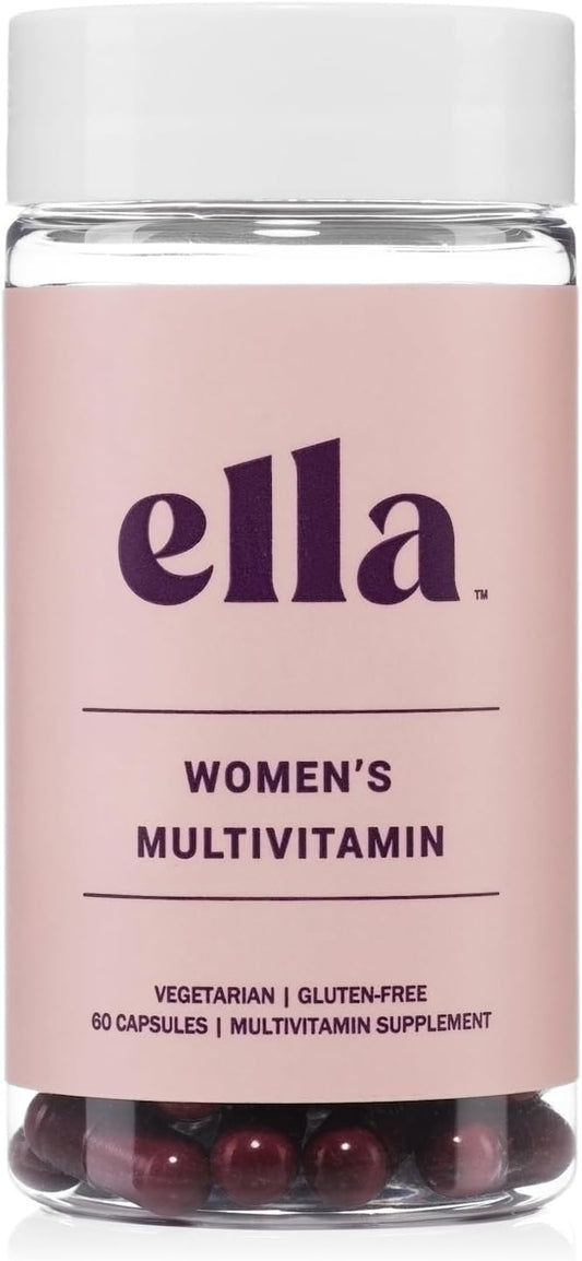 Ella Women's Multi - Daily Multivitamin - Vitamins A, C, E, Selenium, Zinc, Fruit and Super Green Extracts, to Boost Immune Support - Gluten-Free and Vegetarian Vitamins, 60 Capsules