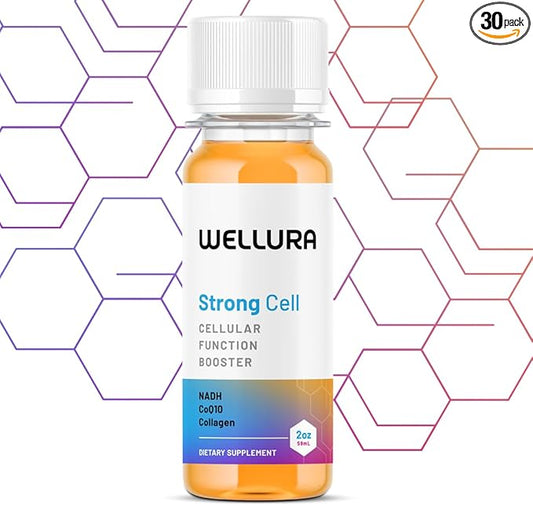 Strong Cell | Cellular Function Booster Liquid | NADH, CoQ10, Collagen. 90+% Absorption Rate. Vitamins B1, B2, B3, B6, B7, and B12. Vitamin K2.
