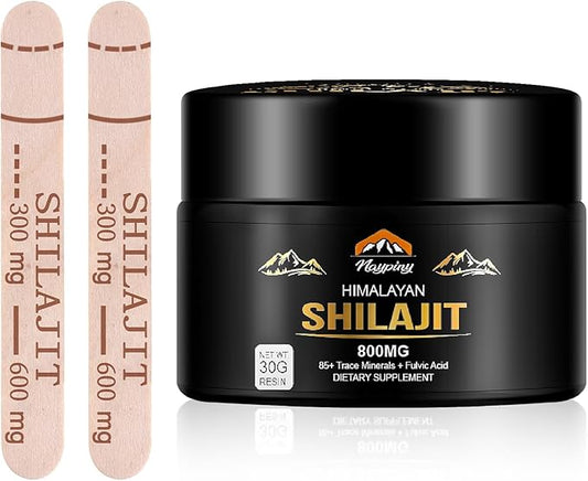 Shilajit Pure Himalayan Organic Resin - 800mg Maximum Potency Natural Organic Shilajit Resin with 85+ Trace Minerals & Fulvic Acid for Energy, Immune Support, Men & Women, 30 Grams