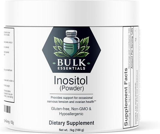 Myo Inositol Supplement for Women – Unflavored 100g for Healthy Ovarian Function & Hormone Balance Support – USA Made, Free from GMO & Gluten – 1g Per Serving Inositol Powder
