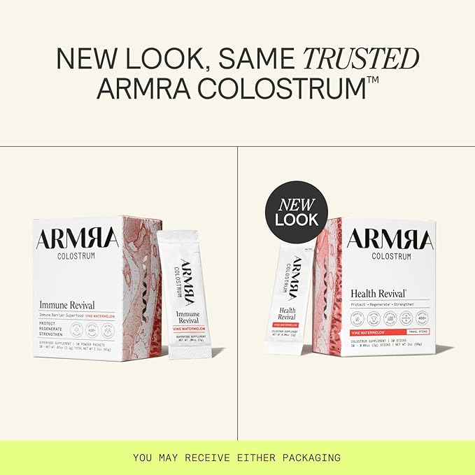 ARMRA Colostrum™ Powder | Vine Watermelon | Gut Health & Bloating | Skin & Hair | Immunity | Keto, Gluten & Fat-Free | 60 Servings