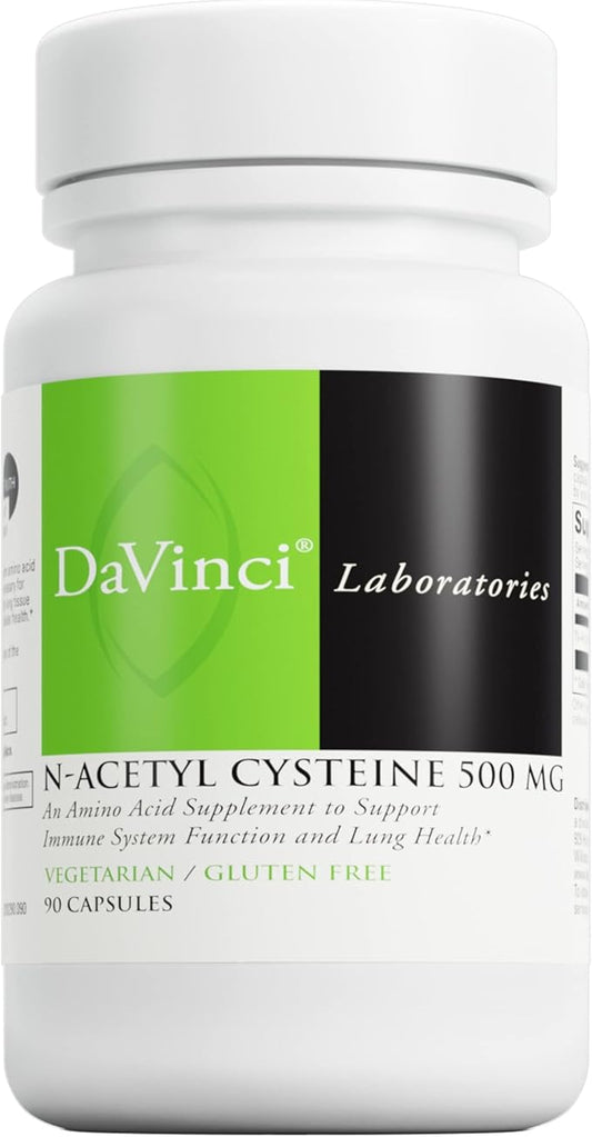 DAVINCI Laboratories - N-Acetyl Cysteine 500 mg - an Amino Acid Supplement to Support Immune System Function and Lung Health - Vegetarian, Gluten-Free - 90 Capsules