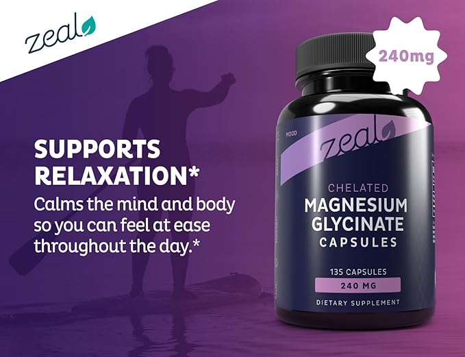 Zeal Premium Chelated Magnesium Glycinate (240mg | 135 Capsules)