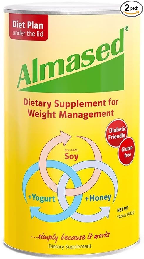 Almased Meal Replacement Shake - Low-Glycemic High Plant Base Protein Powder- Nutritional Weight Health Support Supplement - Original Flavor - 17.6 oz