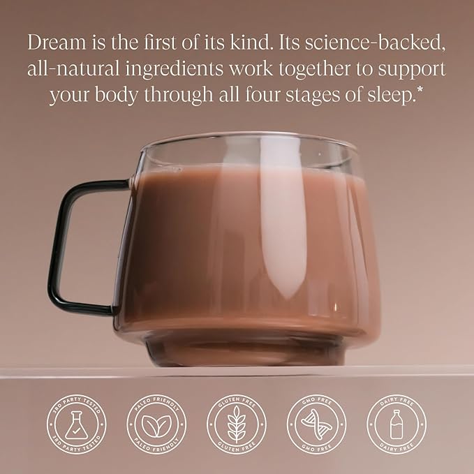 Beam Dream Sleep Powder, Sleep Supplement, Sleep Aids for Adults, Contains Magnesium, Melatonin, L Theanine, Apigenin, Natural Sleep Aid, Vegan, Non GMO, Dairy Free, 3rd Party Tested, 30 Servings