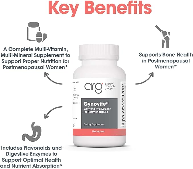 Optimox Gynovite Plus - Menopause Supplements for Women, Menopause Relief, Multivitamins for Women, Magnesium Supplement, Women's Support - 180 Count