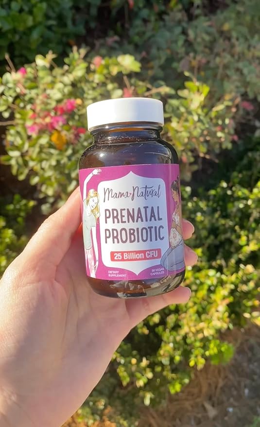 Mama Natural Prenatal Probiotics for Women – Gut & Immune Support for Pregnancy, Breastfeeding & Postpartum* | 25 Billion CFU, 12 Strain Probiotic & Prebiotic Blend to Support Mom and Baby