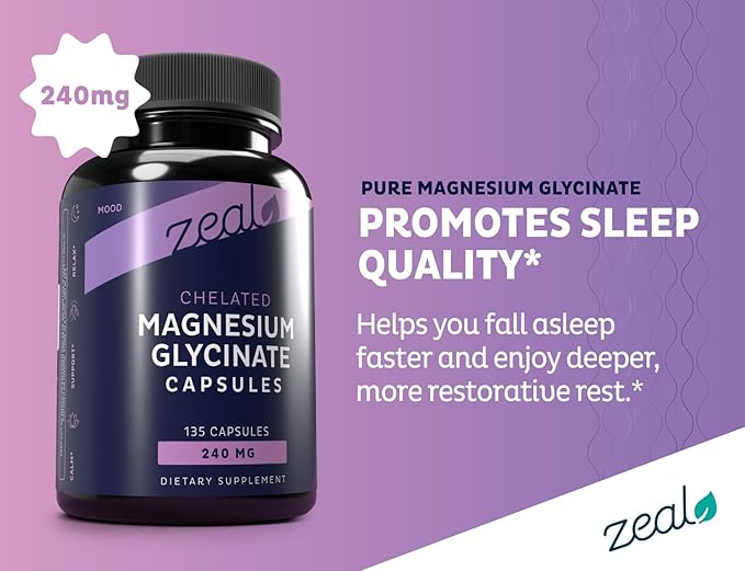 Zeal Premium Chelated Magnesium Glycinate (240mg | 135 Capsules)