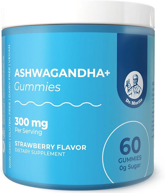 DR. MORITZ Ashwagandha Gummies for Calm, Relaxation, and Immune Support - Ashwagandha for Women and Men - with L-Theanine - Sugar Free and Non-GMO (60 Count)