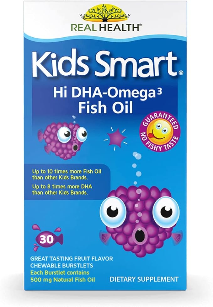 Real Health Bioglan Kids Smart Omega 3 Fish Oil, 30 Chewable Burstlets (Pack of 3)