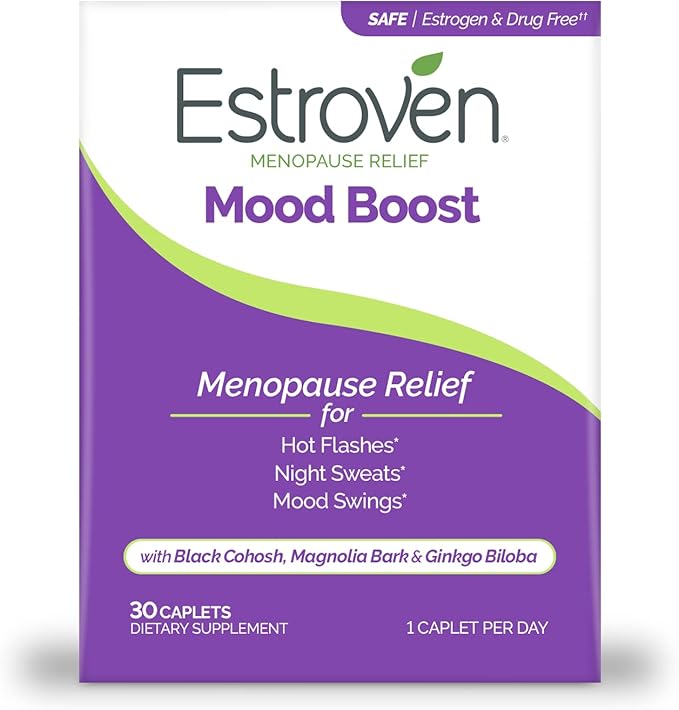 Estroven Sleep Cool for Menopause Relief, 30 Ct, Sleep Support Supplement & Mood Boost for Menopause Relief - 30 Ct. - Clinically Proven Ingredients