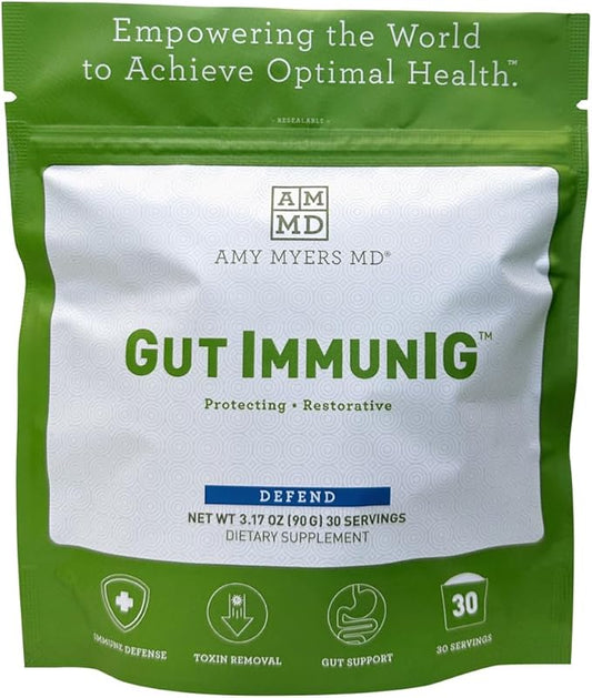 Amy Myers MD Gut ImmunIG - Gut Supplement for Gut Health - Digestive Health Supplement for Immune System Support - Immunoglobulin Powder Aids Healthy Gut Function - 90g (30 Servings)