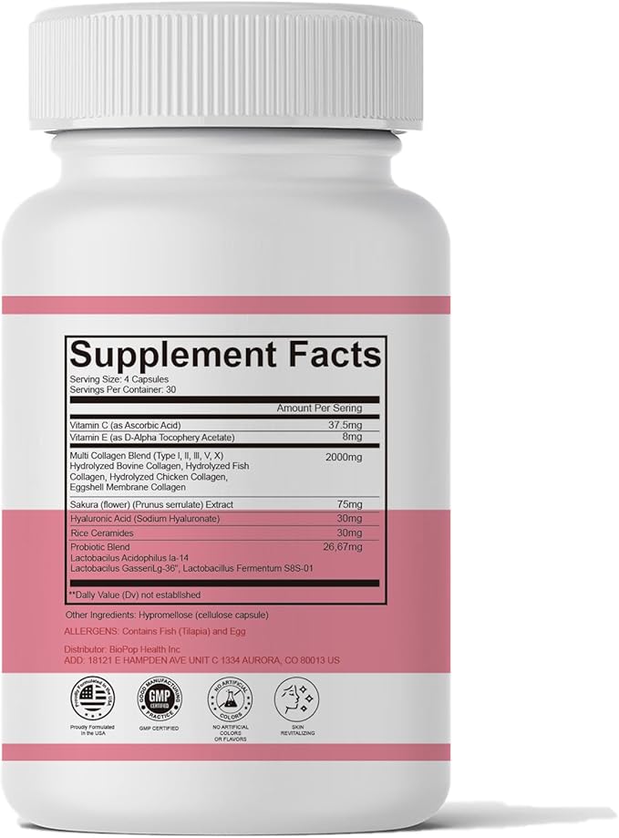 Radiancy Probiotic for Women, True Fem 4-in-1 Vaginal Probiotics for Vaginal Dryness & PH Balance | 2,000mg Multi-Collagen Blend, Hyaluronic Acid, Organic Prebiotics, Vitamin C & E (30-Day Supply)