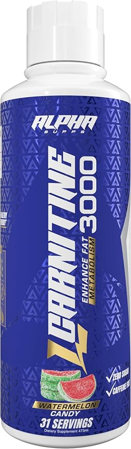 L-Carnitine 3000 mg Liquid | Stimulant-Free Amino Acid | 31 Servings (Watermelon Candy)