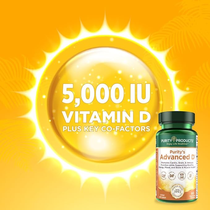 Purity Products Dr. Cannell's Advanced D from Vitamin D3 Super Formula - Packed with Vitamin D, Vitamin K2, Zinc, Magnesium Citrate, Boron and Taurine - 60 Vegetarian Capsules