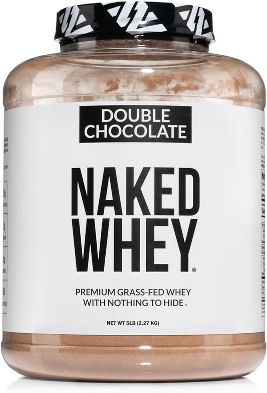 NAKED Whey Double Chocolate Grass Fed Whey Protein Powder, No GMO, No Soy, and Gluten Free. Nothing Artificial, Aid Growth and Recovery - 53 Servings