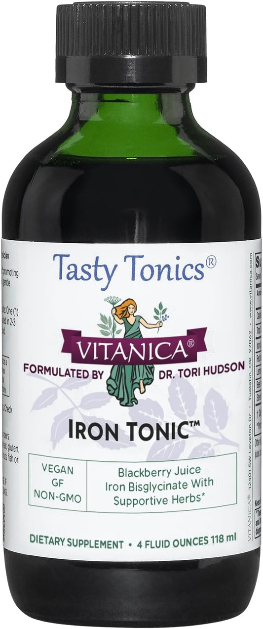 Vitanica Iron Tonic, Liquid Iron Supplement, Red Blood Cell Support, Vegan, 4 Ounce