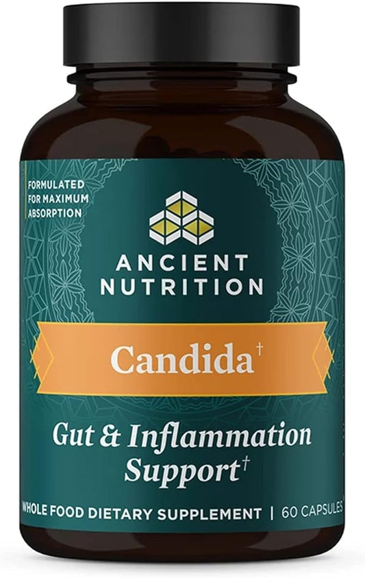 Gut Health Supplement by Ancient Nutrition, Candida Capsules, Provides Occasional Diarrhea, Constipation, Gas and Bloating Relief, Supports Immune Function, Gluten Free and Keto Friendly, 60 Capsules